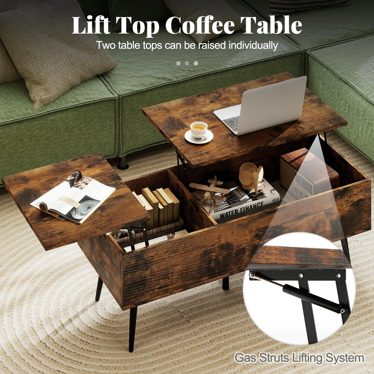 Goflame Lift Top Coffee Table for Living Room