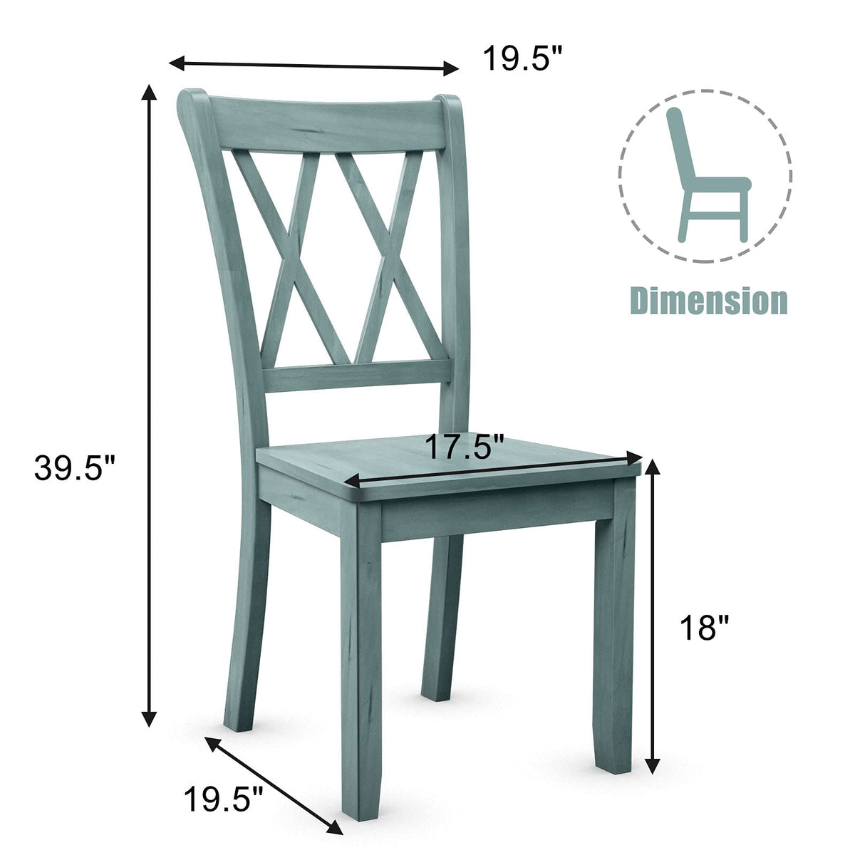 Goflame Rubber Wood Dining Room Side Chair