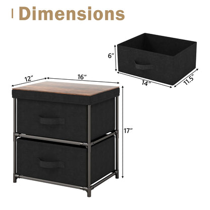 Goflame Nightstand Set of 2 with 2 Fabric Drawers