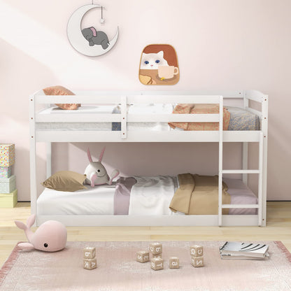 Goflame Solid Wood Twin Over Twin Bunk Bed Frame