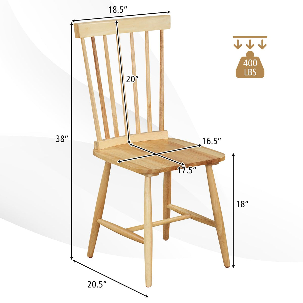Goflame Wood Dining Chairs Set