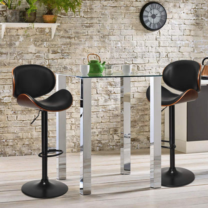 Goflame Bar Stools Set of 2, Adjustable Swivel Barstools with Back