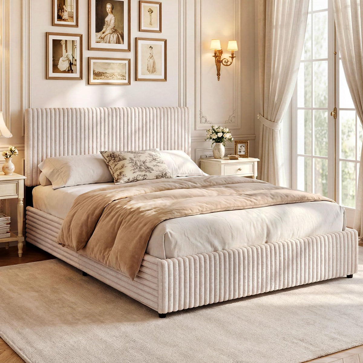 Goflame Queen Size Lift Up Storage Bed
