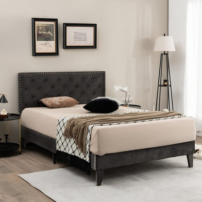 Goflame Upholstered Full Size Bed Frame