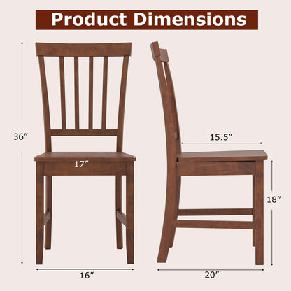 Goflame Set of 4/ 2 Dining Room Side Chair w/High Slat Back, Wood Legs