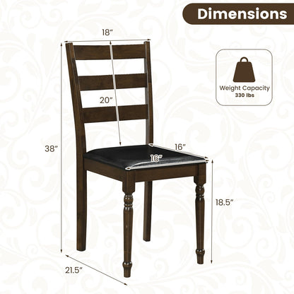 Goflame Wood Dining Chairs Set w/Soft Padded Seat & Ergonomic Backrest