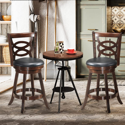 Goflame Bar Stools, Counter Height Dining Chair, Fabric Upholstered 360 Degree Swivel