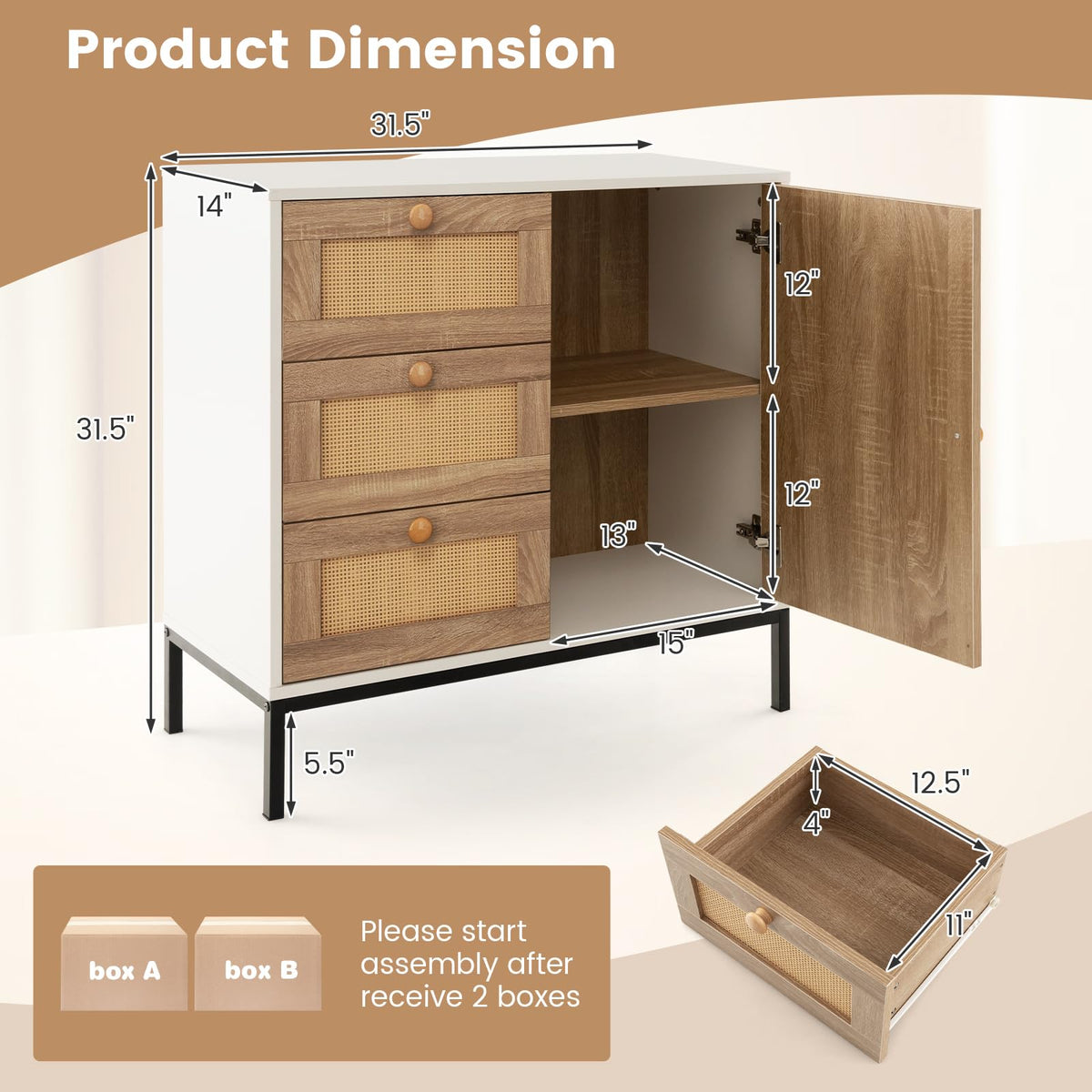 Goflame Buffet Cabinet with Storage