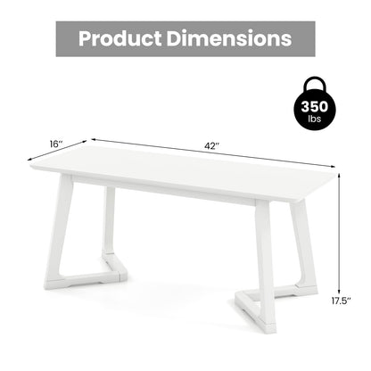 Goflame Set of 1/2 Entryway Bench, 42” Long Dining Bench with Rubber Wood Triangular Legs
