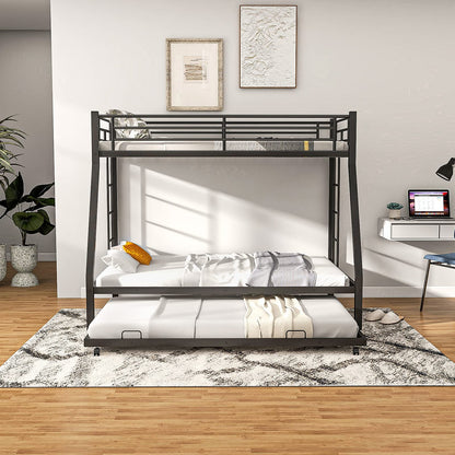 Goflame Twin Over Full Bunk Bed with Trundle