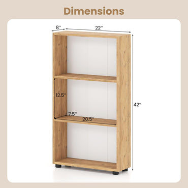Goflame 3-Tier Bookcase with Anti-Tipping Kit for Living Room