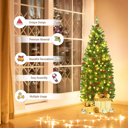 Goflame Pre-Lit Pencil Christmas Tree - GoflameUS