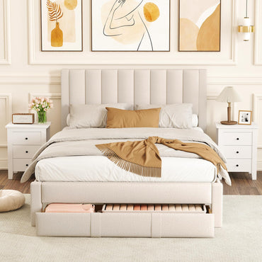 Goflame Queen Size Bed Frame with Storage Drawer