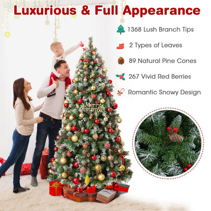 Goflame Pre-Lit Christmas Tree with 8 Lighting Modes
