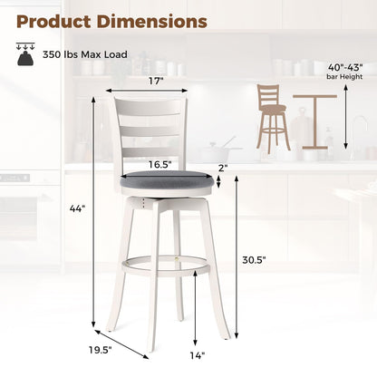 Goflame 30.5" Bar Height Stools Set of 2/4 with Fabric Upholstered Seat