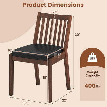 Goflame PU Leather Upholstered Kitchen Chairs w/Rubber Wood Frame Padded Seat