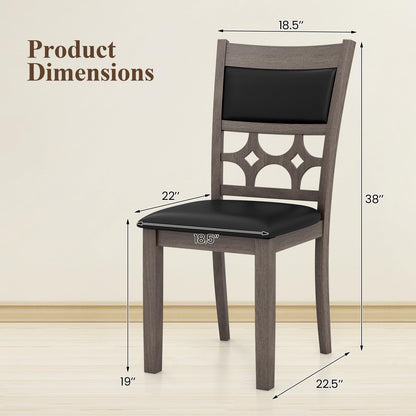 Goflame Wooden Dining Chairs, Farmhouse Armless Kitchen Chairs w/Padded Backrest & Seat
