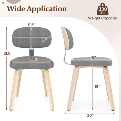 Goflame Wooden Dining Chairs Set of 2/4 Fabric Upholstered Kitchen Chairs