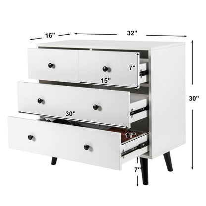 4 Drawer Dresser for Bedroom, Modern Chest of Drawers, Wood Storage Dresser Organizer for Closet