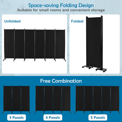 GOFLAME 6 Panel Folding Room Divider for Home Office