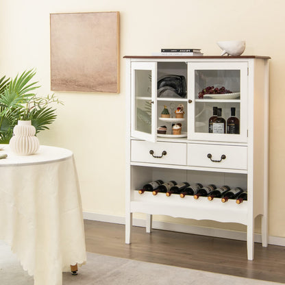 Goflame Buffet Wine Cabinet with Storage - Standing Sideboard