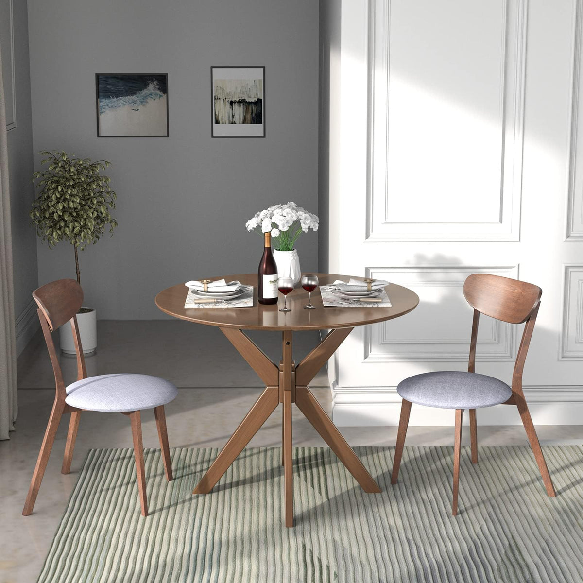 Goflame Upholstered Dining Chairs Set of 2/4 for Living Room Restaurant