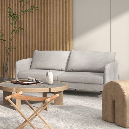 Goflame Upholstered Sofa Couch, 76" Modern Grey Loveseat