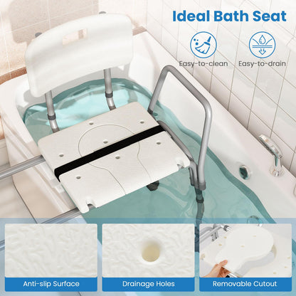 Goflame Sliding Tub Transfer Bench for Bathtub