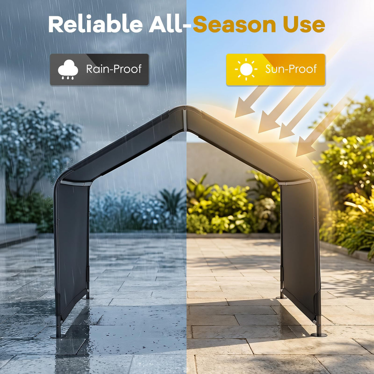Goflame Outdoor Dog Shade Shelter with Waterproof Canopy