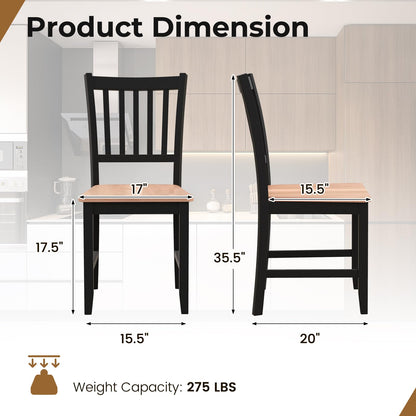 Goflame Wooden Dining Chairs Set of 4, Farmhouse Kitchen Chair with Rubber Wood Legs