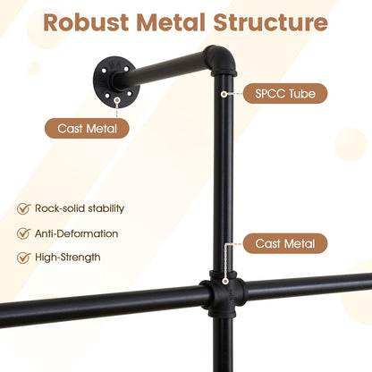 Goflame Industrial Pipe Clothing Rack for Wardrobe Closet