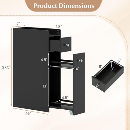 Goflame Slim Bathroom Storage Cabinet for Living Room