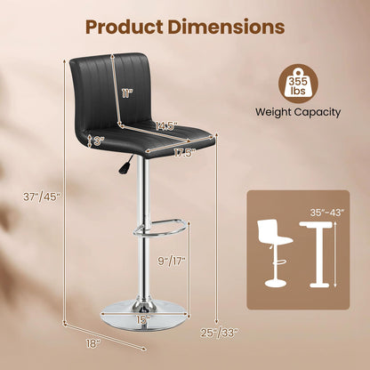 Goflame Modern Faux Leather Counter Height Barstools Set of 2/4 with Back and Footrest