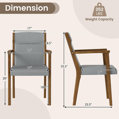 Goflame Mid Century Modern Dining Chairs Set of 2/4 Upholstered Accent Chair with High Back