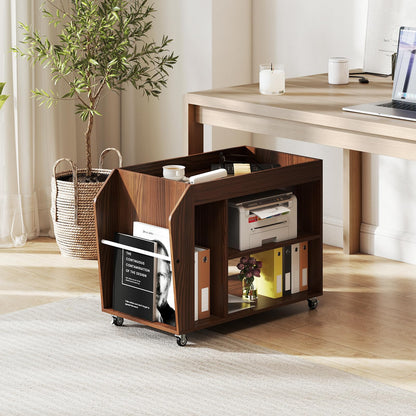 Goflame Rolling End Table with Storage