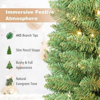 GOFLAME 6/7/9FT Pre-Lit Pencil Christmas Tree