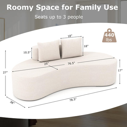 Goflame 78.5" Sofa Couch, Upholstered Loveseat