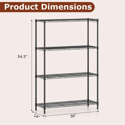 Goflame 4-Tier/5-Tier Metal Storage Shelving Unit with V-Shaped Wire Rack