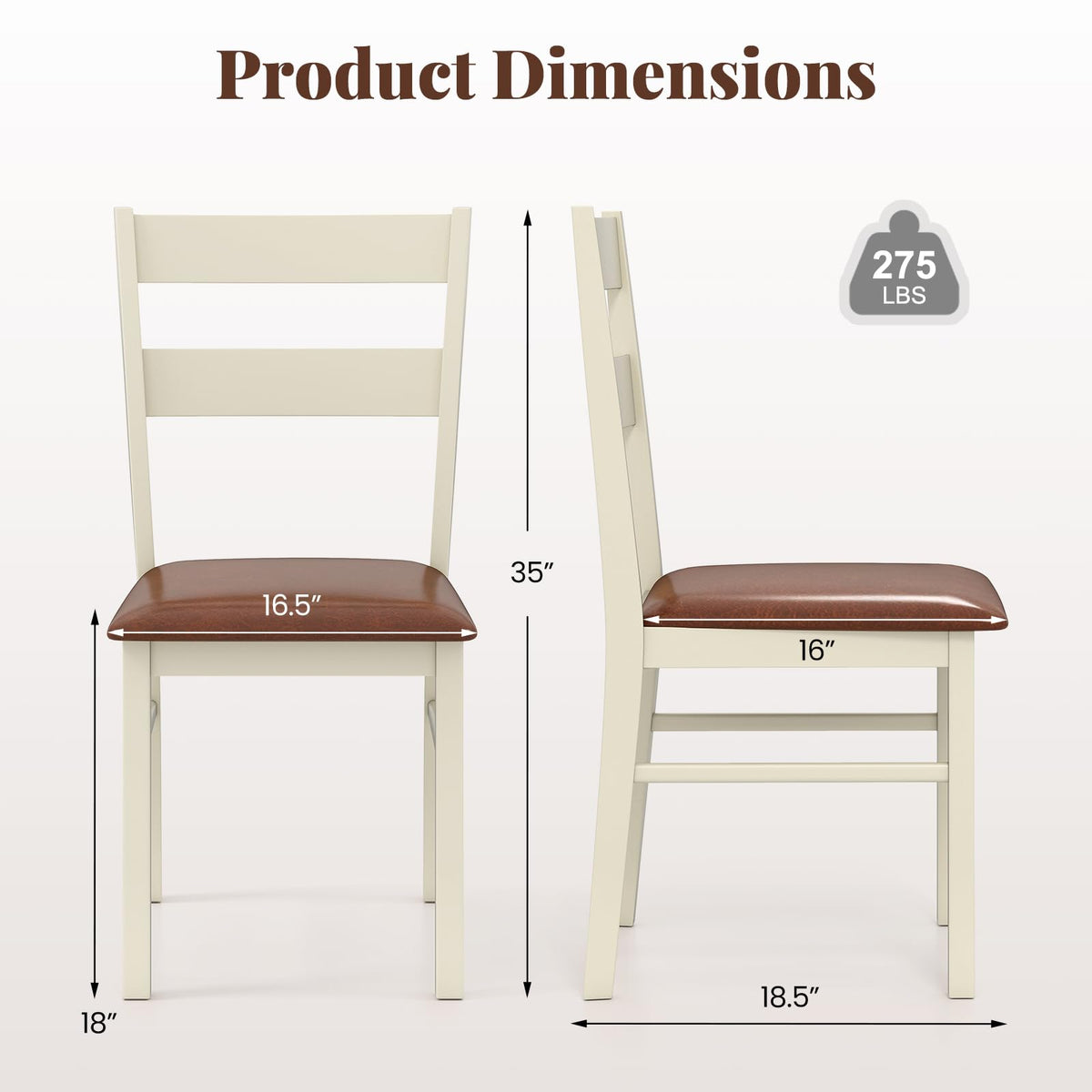 Goflame PU Leather Upholstered Kitchen Chair