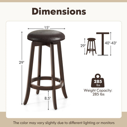 Goflame Bar Stools Set， 29"/ 24" Bar Height Bar Stools w/ 360° Swivel Round Seat & Footrest
