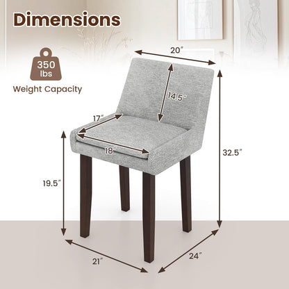 Goflame Linen Upholstered Accent Chairs w/Mid Back & Cushioned Seat