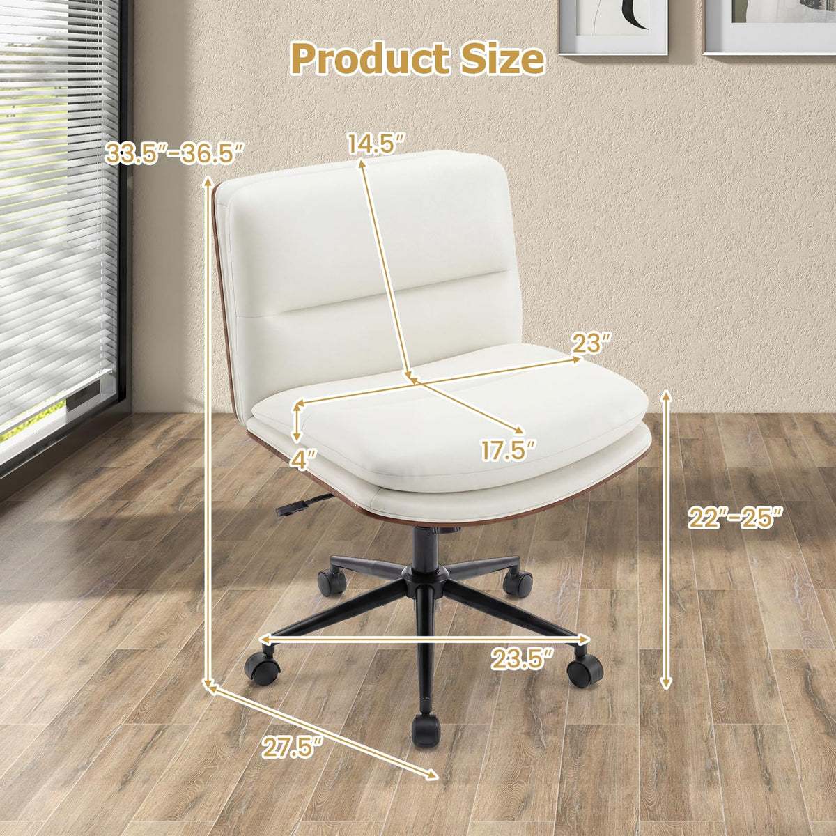 Goflame Armless Office Chair with Wheels for Home Office & Bedroom