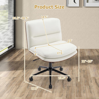 Goflame Armless Office Chair with Wheels for Home Office & Bedroom