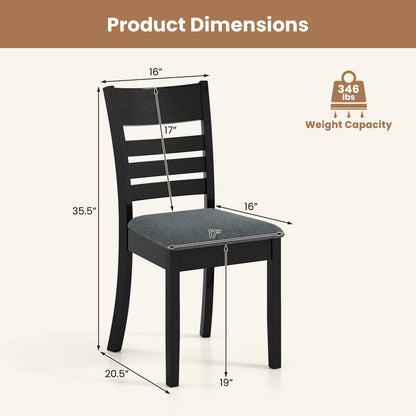 Goflame Wooden Upholstered Kitchen Chair w/Rubber Wood Frame (2/4)