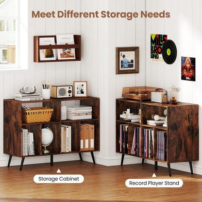 Goflame Large Record Player Stand with Charging Station