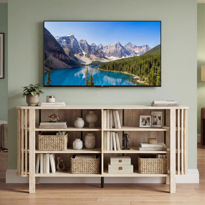 Goflame 59" TV Stand for TVs Up to 55 Inches | Modern Entertainment Center with Adjustable Shelves
