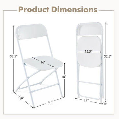 Goflame Folding Chair with Plastic Seat & Back, Heavy-Duty Metal Frame