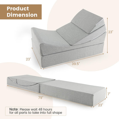 4-in-1 Floor Futon Sleeper Chair with High-Density Foam - Goflame