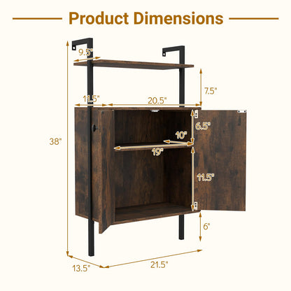 Goflame 38" Tall Bookshelf with Storage Cabinet (1/2)