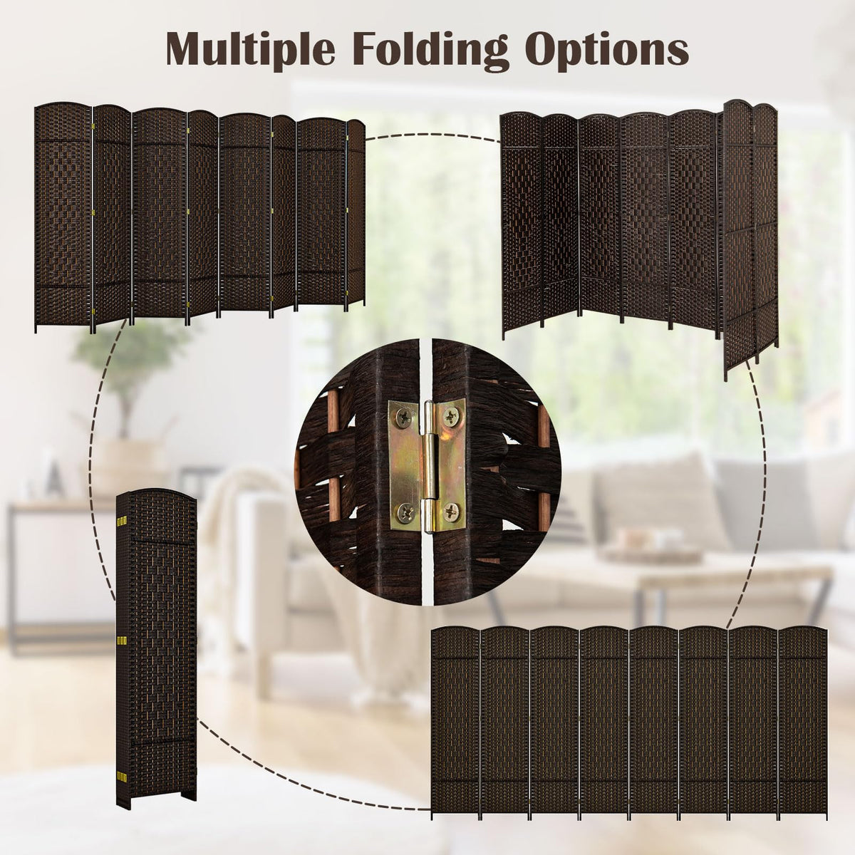 GOFLAME 8 Panel Room Divider for Room Separation